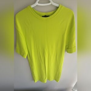 Zara Neon Yellow Green Tshirt Dress
